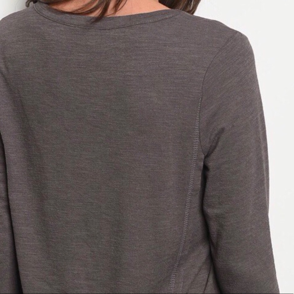 GRAY LONG SLEEVE TOP - Picture 7 of 10